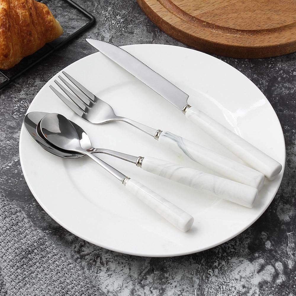 Marbled Ceramic Handle Cutlery - Nordic Side - 