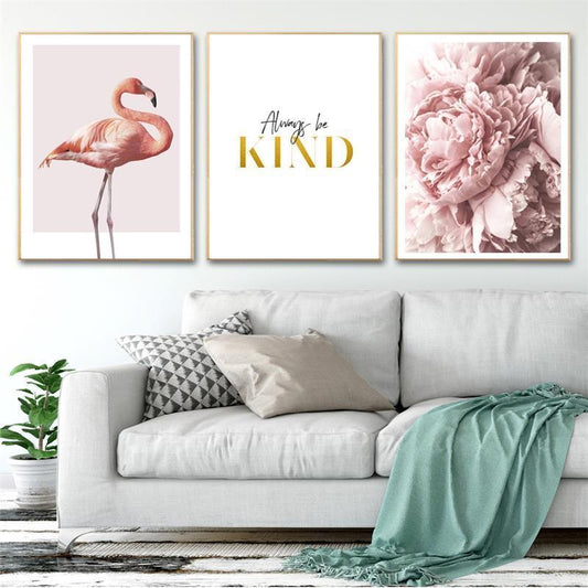 Pink with Flower and Flamingo - Nordic Side - 