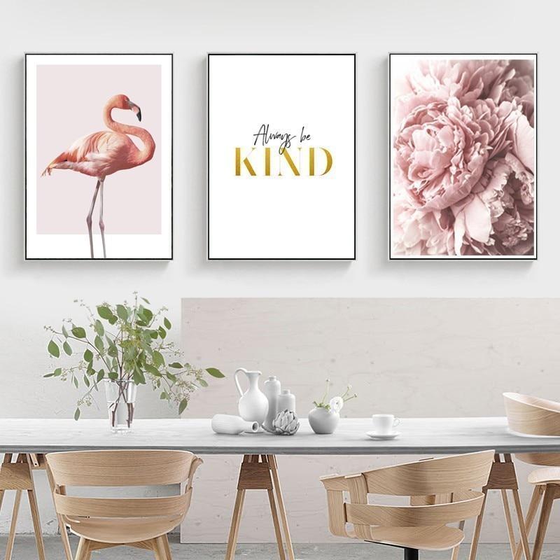 Pink with Flower and Flamingo - Nordic Side - 