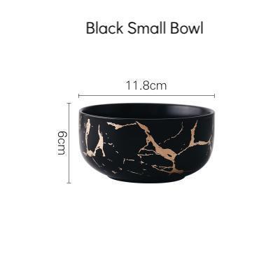 Golden Inlay Marble Octagonal Plates - Nordic Side - 