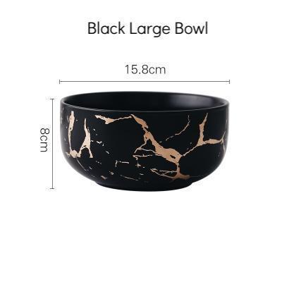 Golden Inlay Marble Octagonal Plates - Nordic Side - 