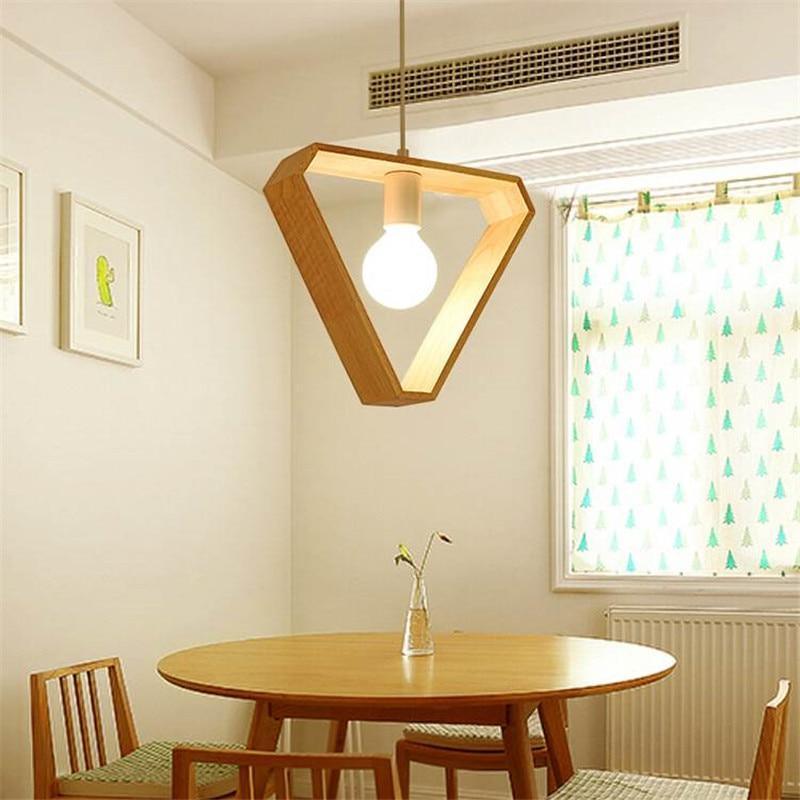Asta - Geometric Hanging Wooden Lights For Bedroom