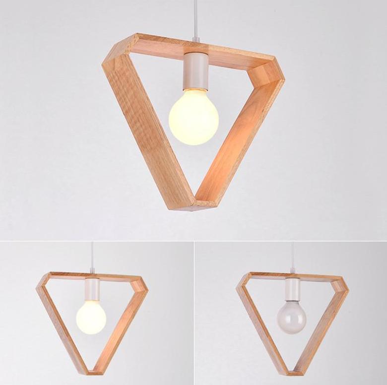 Asta - Geometric Hanging Wooden Lights For Bedroom