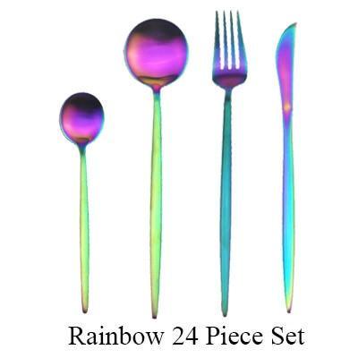 Metal Cutlery (24Pieces Set, 12 Colors) - Nordic Side - 