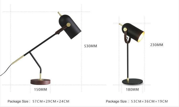 Leather & Metal Table Light - Nordic Side - 