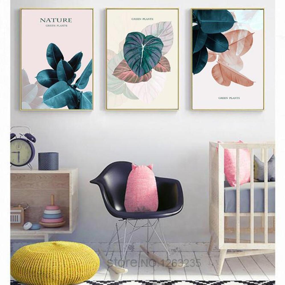 Green Leaves Wall Art - Nordic Side - 