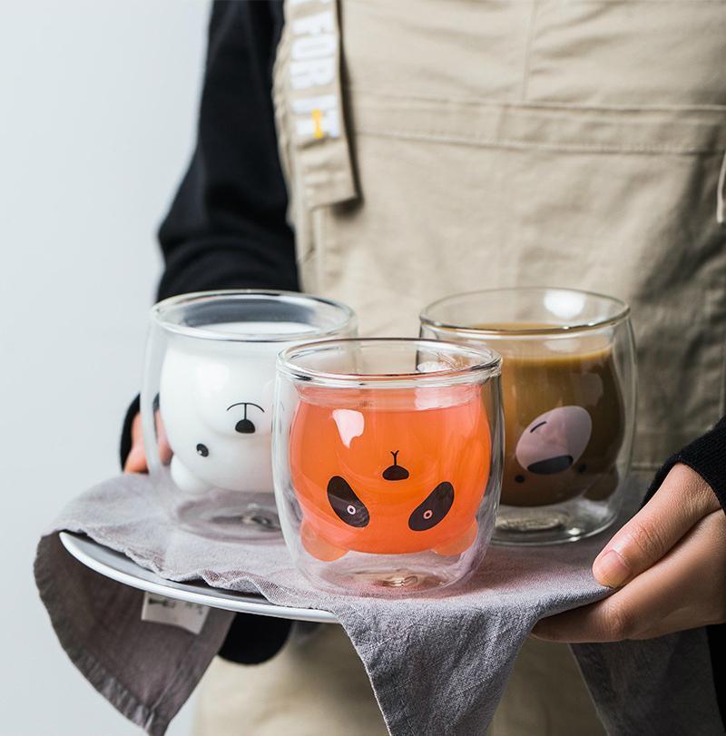 Smiling Bear Glass Cup - Nordic Side - 