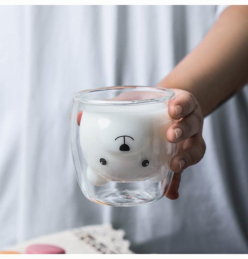 Smiling Bear Glass Cup - Nordic Side - 