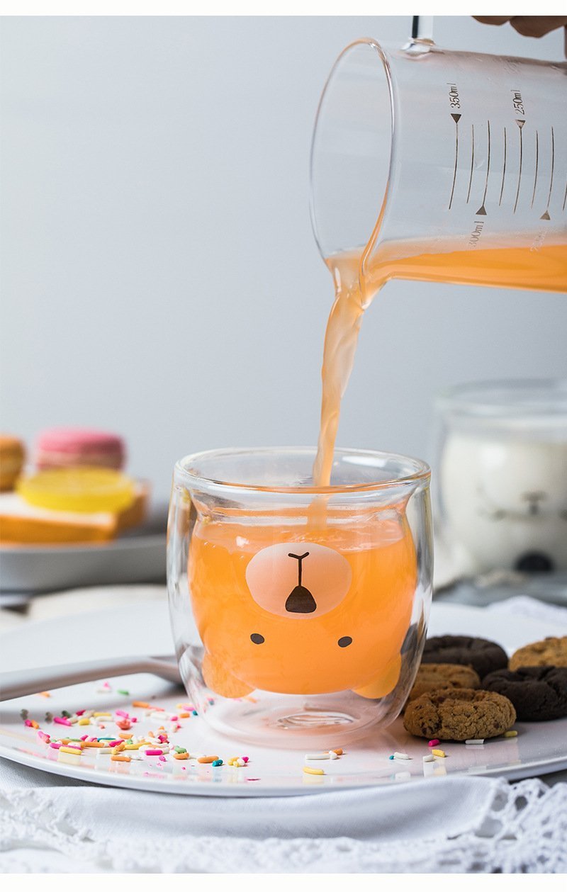 Smiling Bear Glass Cup - Nordic Side - 