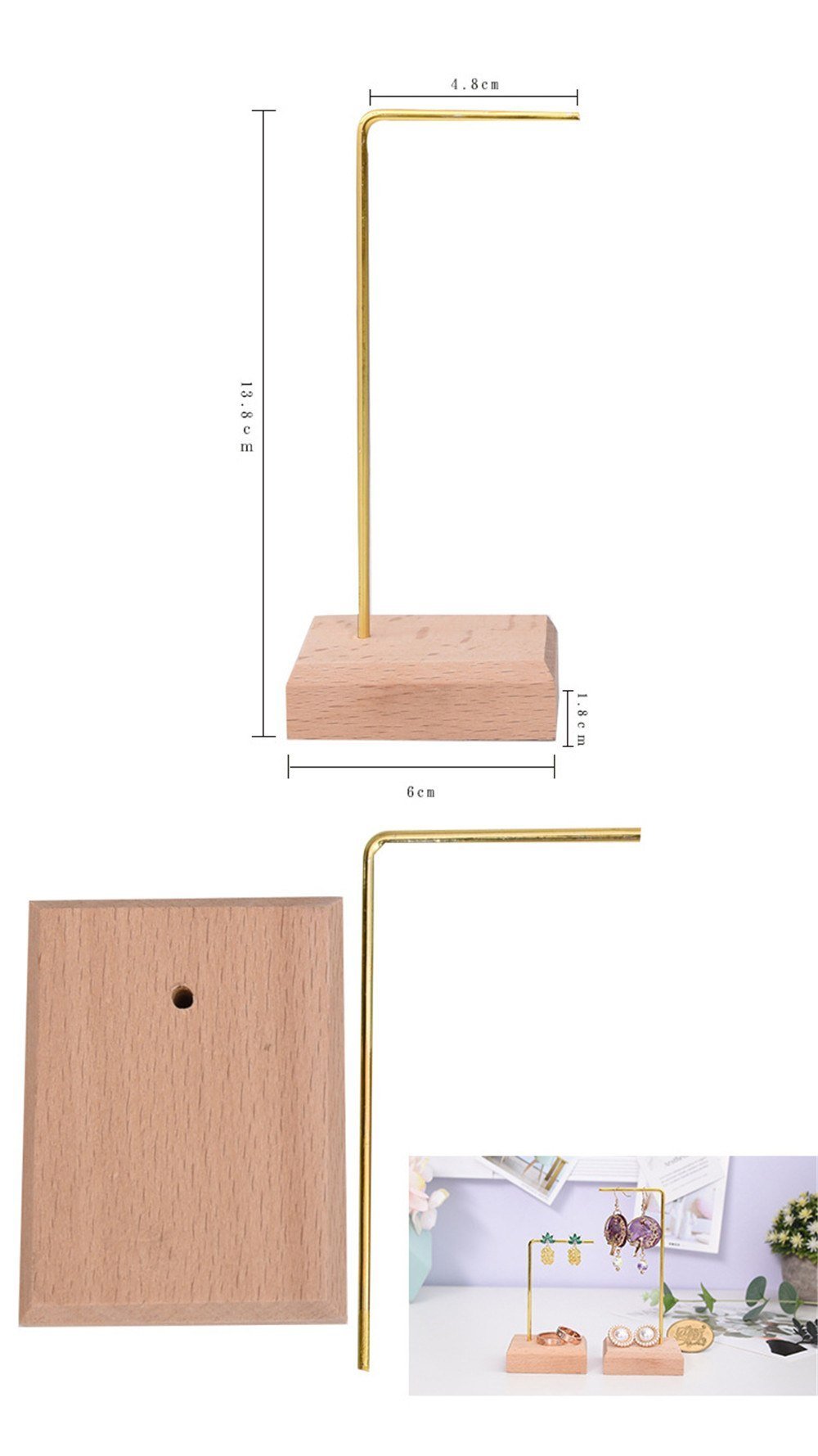 Gold Jewelry Earings Stand - Nordic Side - 