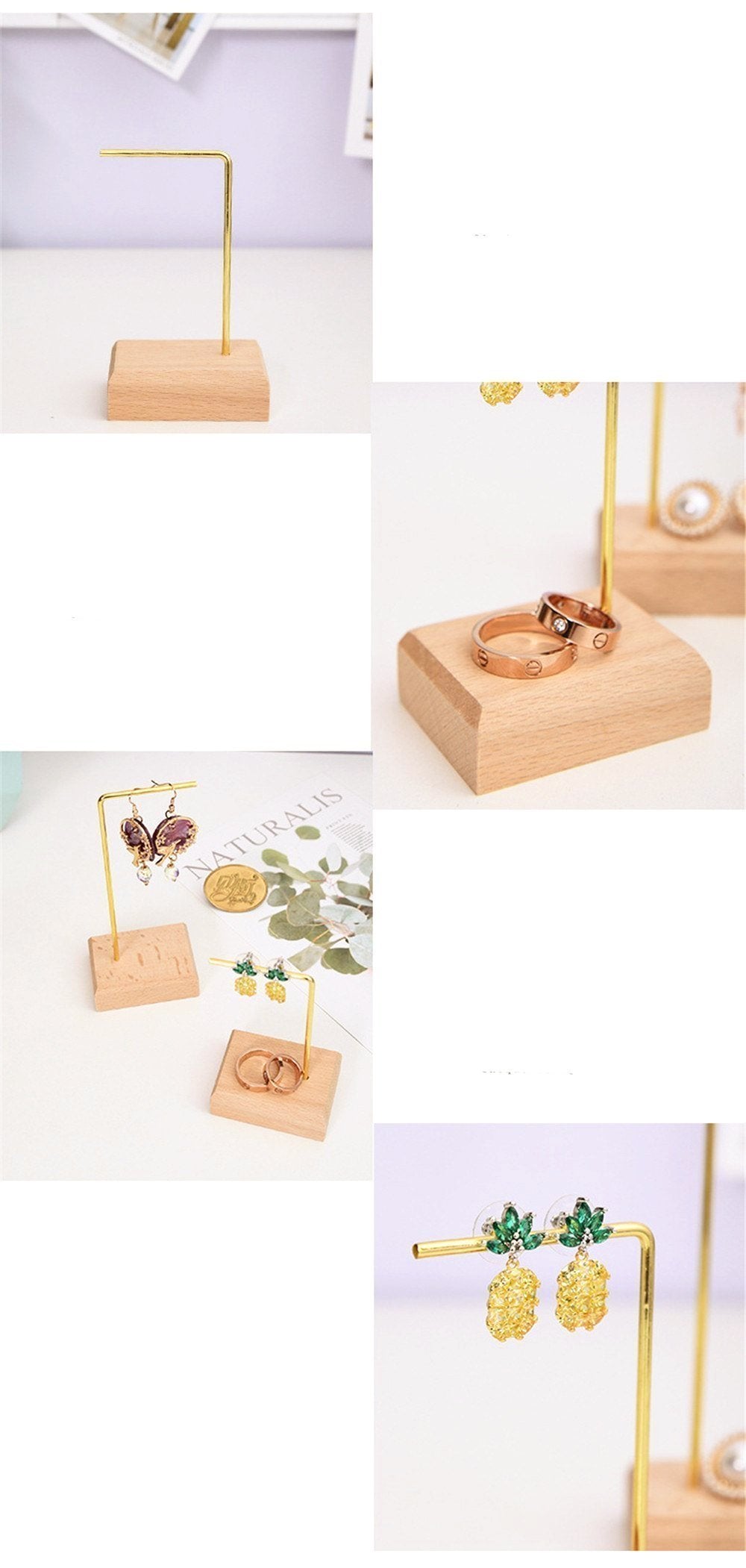 Gold Jewelry Earings Stand - Nordic Side - 