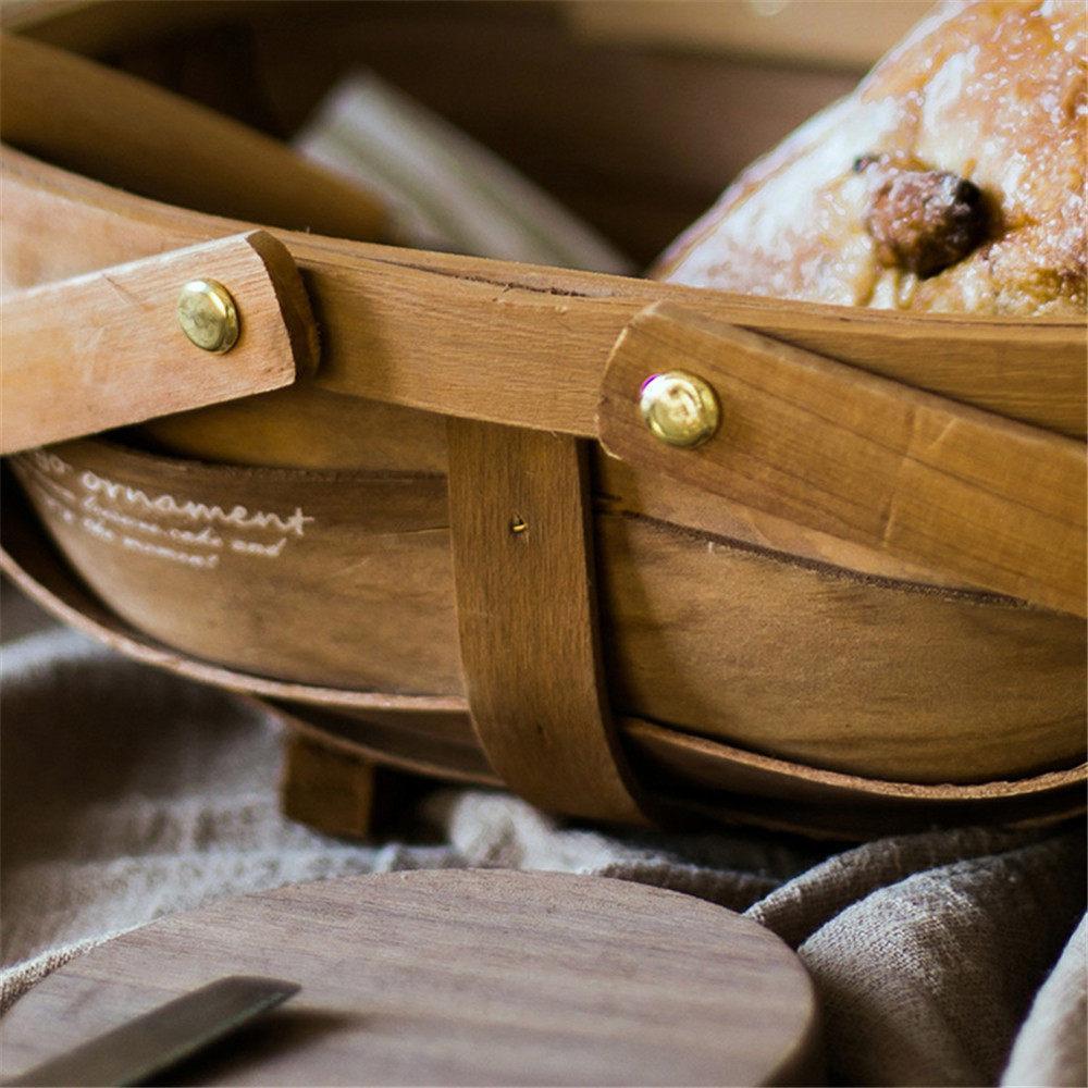 Wood Weave Wide Basket - Nordic Side - 