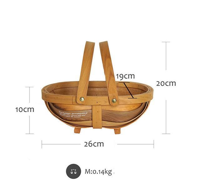 Wood Weave Wide Basket - Nordic Side - 