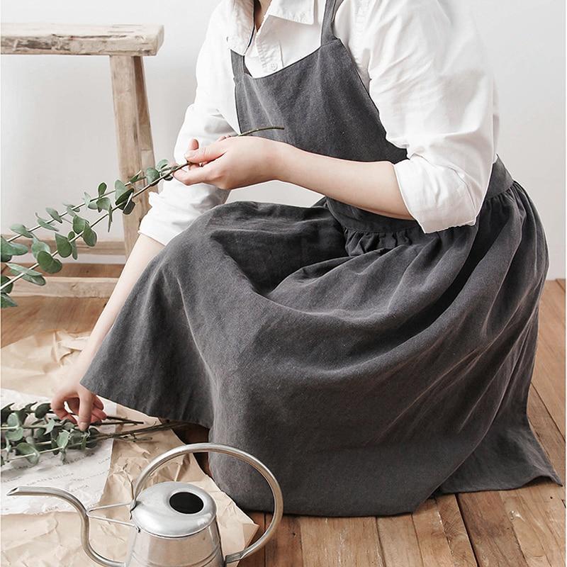 Washed Cotton Apron - Nordic Side - 