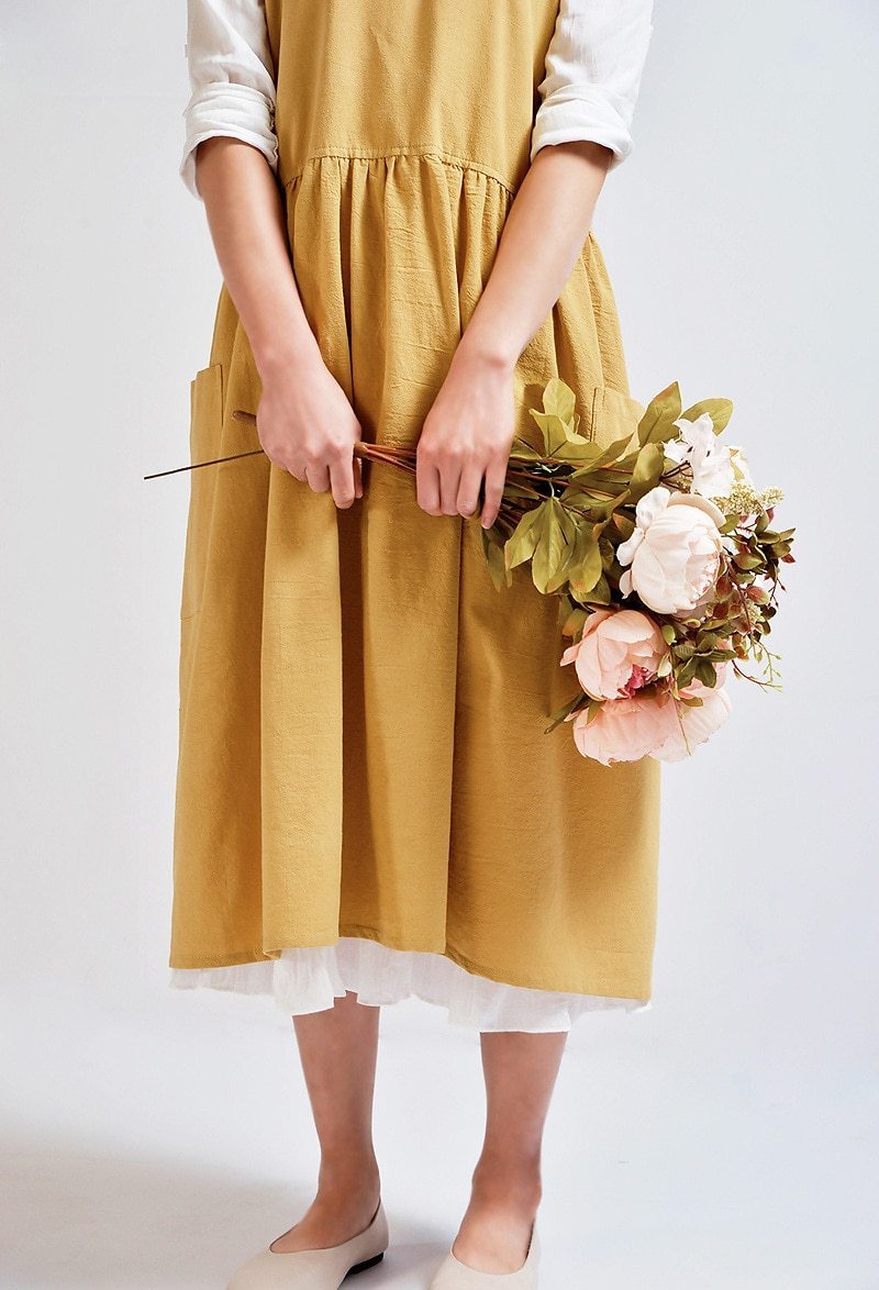 Washed Vintage Cotton Apron - Nordic Side - 