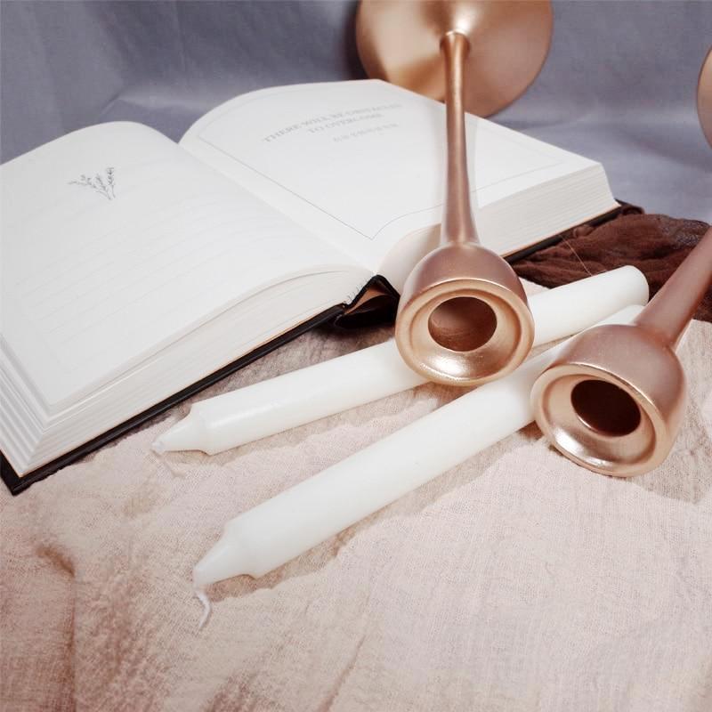 Set of 3 Metallic & Modern Resin Candleholder - Nordic Side - 