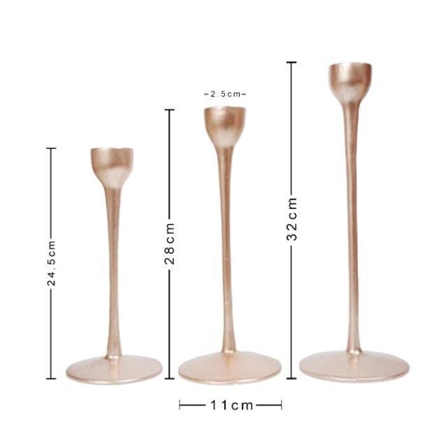 Set of 3 Metallic & Modern Resin Candleholder - Nordic Side - 