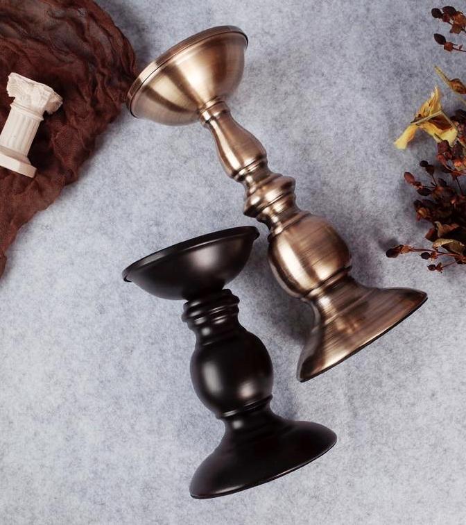 Set of 2 Antique Candleholders - Nordic Side - 