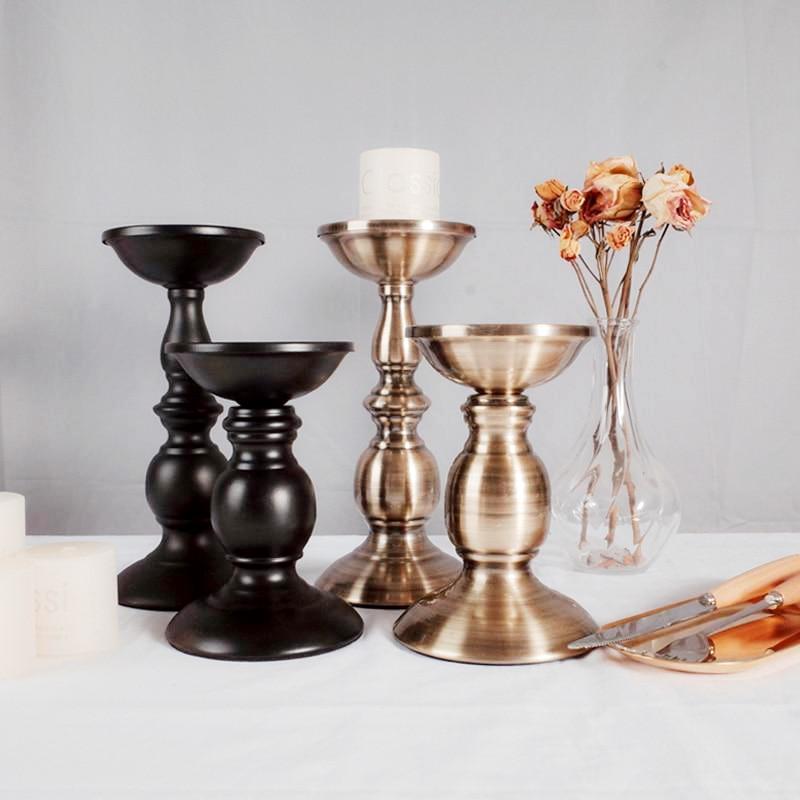 Set of 2 Antique Candleholders - Nordic Side - 