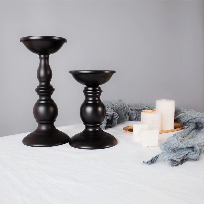 Set of 2 Antique Candleholders - Nordic Side - 