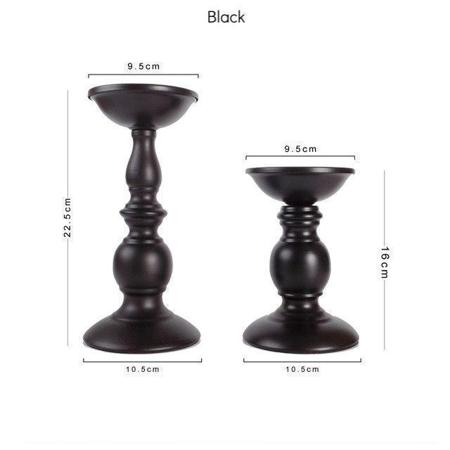 Set of 2 Antique Candleholders - Nordic Side - 