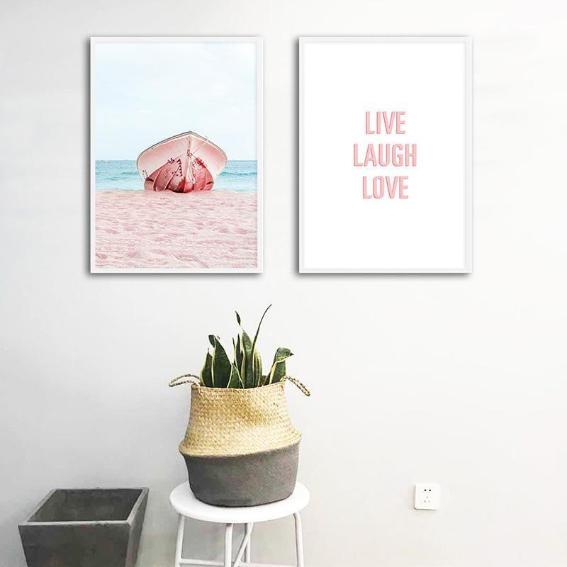 Beach Palm Tree Landscape Canvas Poster Nordic Decoration Wall Art Print Painting Decorative Picture Scandinavian Home Decor - Nordic Side - 