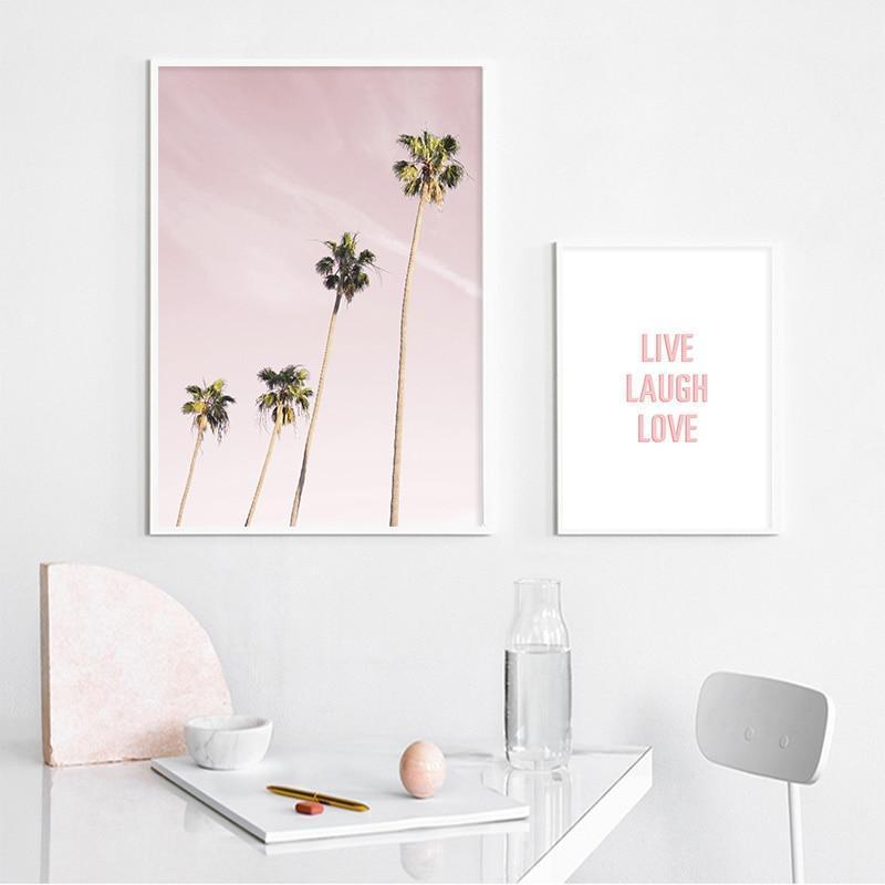 Beach Palm Tree Landscape Canvas Poster Nordic Decoration Wall Art Print Painting Decorative Picture Scandinavian Home Decor - Nordic Side - 