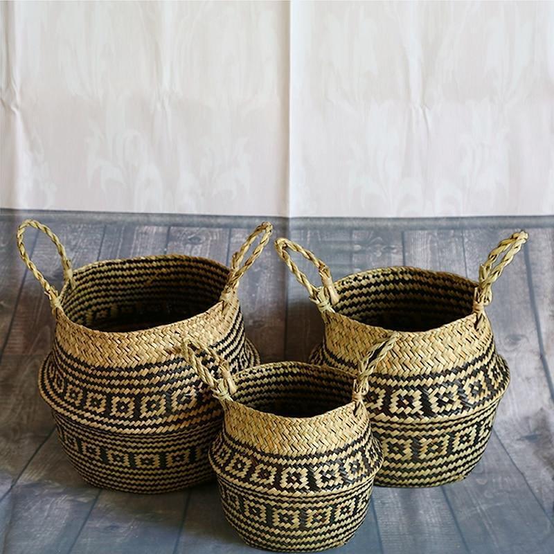 Woven Rattan Basket - Nordic Side - 