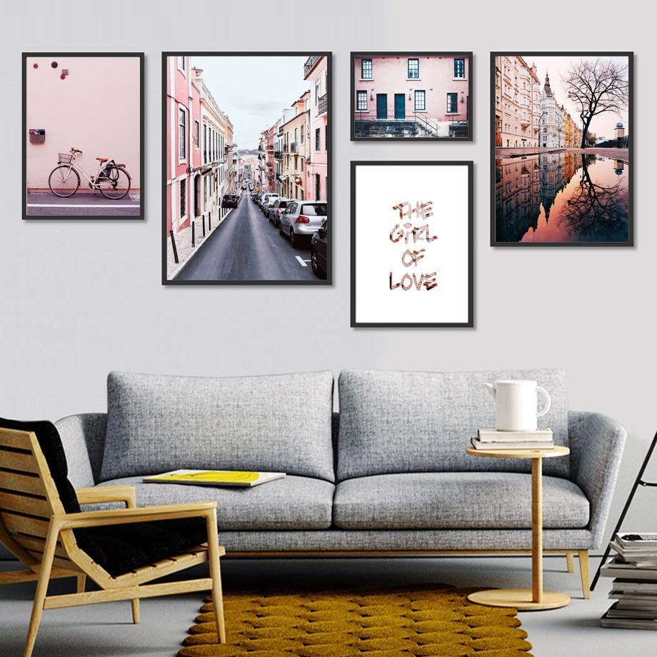 Pink Streets Wall Art - Nordic Side - 
