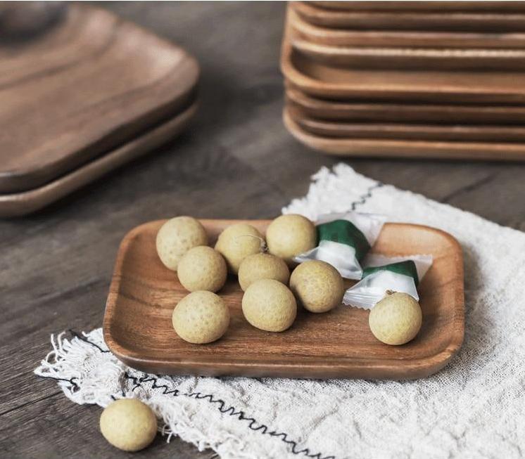 Acacia Wood Square Plate - Nordic Side - 