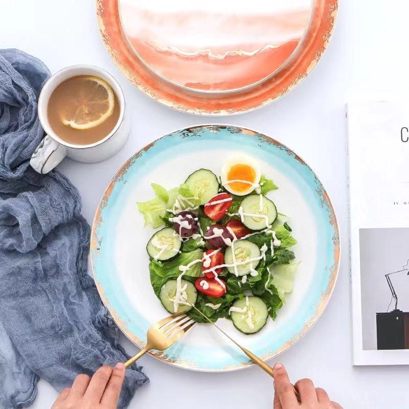 Ocean Colored with Gold Rim Tableware - Nordic Side - 