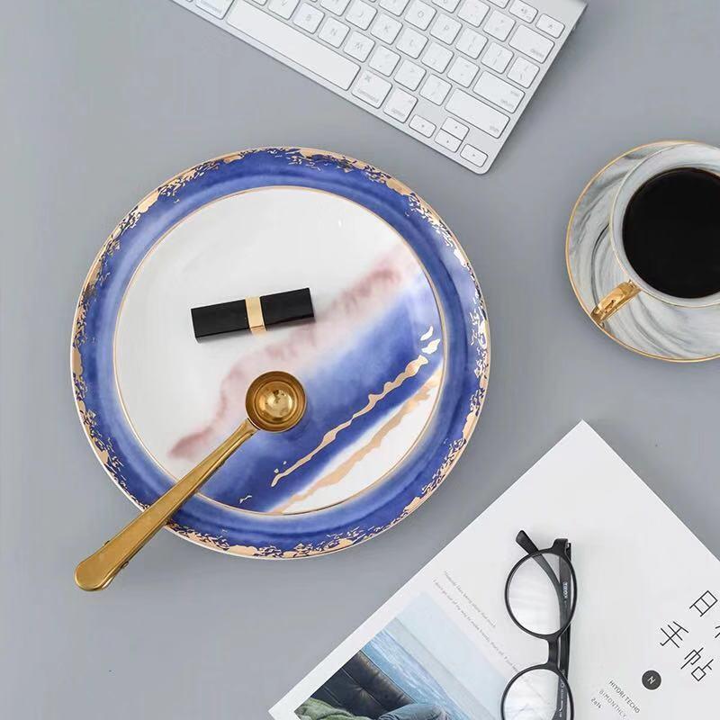 Ocean Colored with Gold Rim Tableware - Nordic Side - 