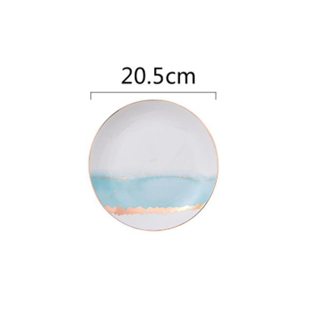 Ocean Colored with Gold Rim Tableware - Nordic Side - 