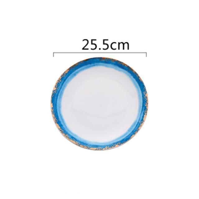 Ocean Colored with Gold Rim Tableware - Nordic Side - 