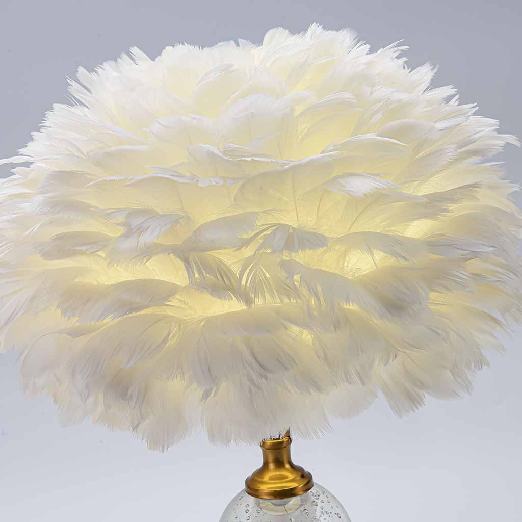 Feather Table Lamp Romantic Crystal