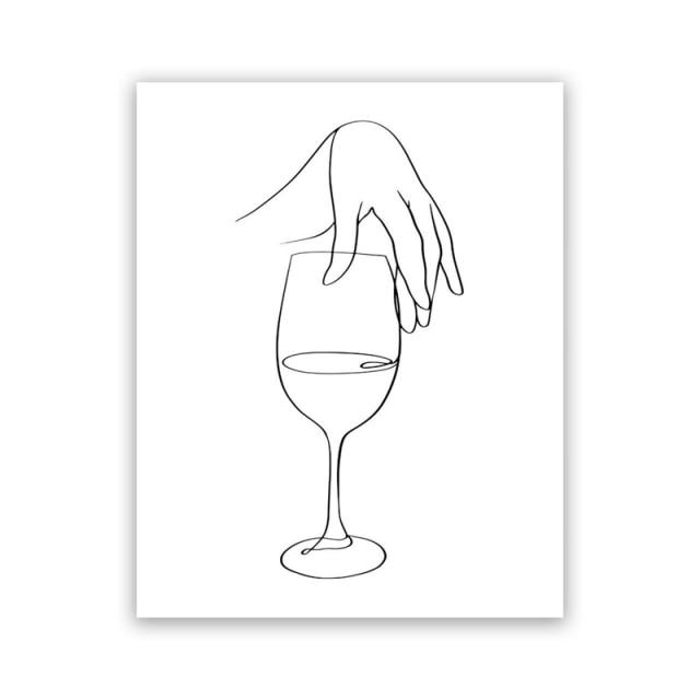 Abstract Wine Woman Canvas Print