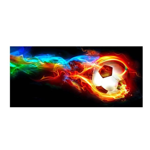 Fire Soccer Ball Canvas Print