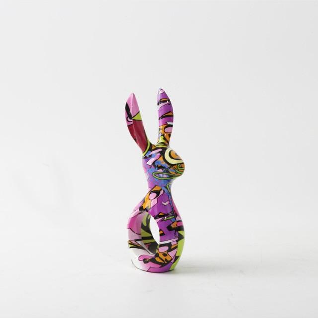 Painted Graffiti Rabbit Home Decor