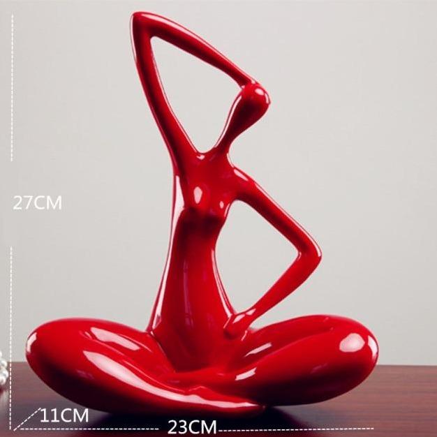 Abstract Artisan-Made Yoga Pose Statue