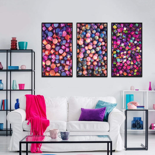 Acid Dream Stretched Canvas - Nordic Side - 3 piece, Acrylic Image, canvas art, Canvas Image, spo-enabled