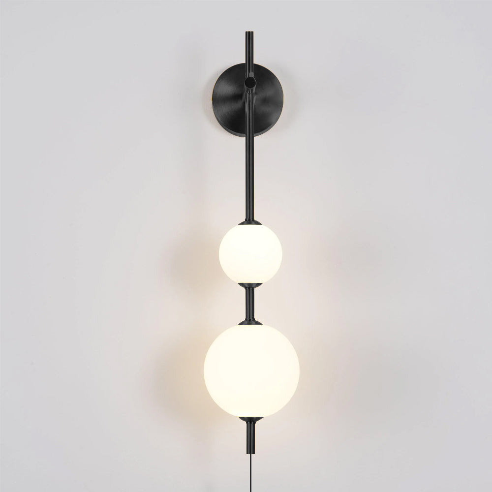 Vertical Globe Plug In Wall Lamp