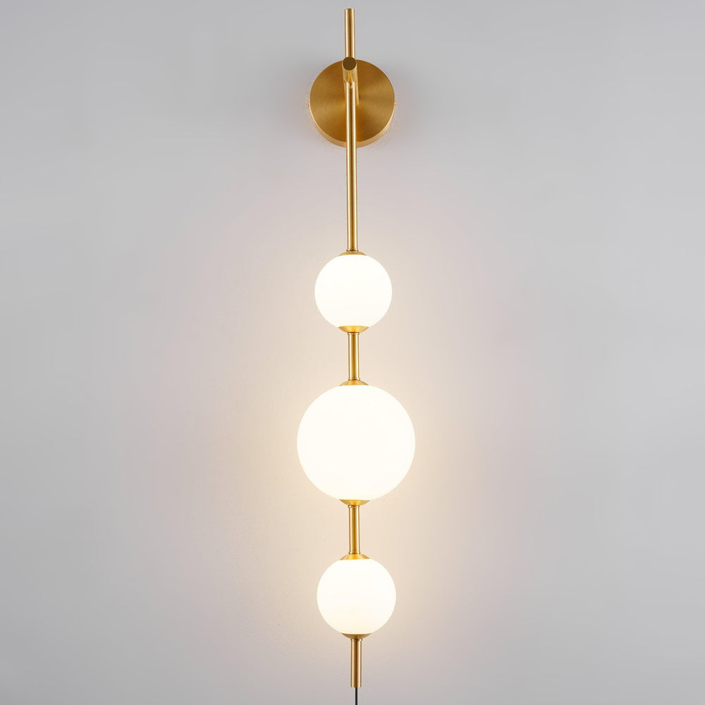 Vertical Globe Plug In Wall Lamp
