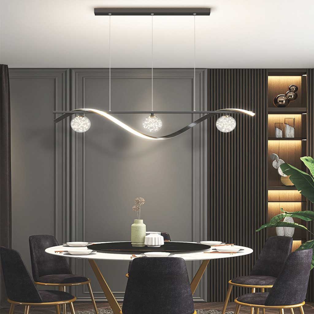 Chandelier Modern Luxury Decorative Glass Ball LED Linear Wave