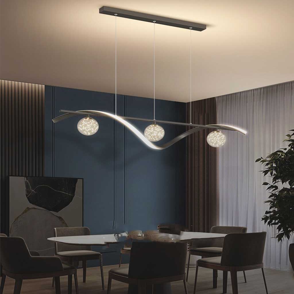 Chandelier Modern Luxury Decorative Glass Ball LED Linear Wave