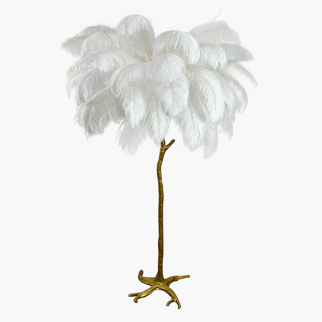 Ostrich Feather Floor Lamp Luxury, 16 Colors/Resin